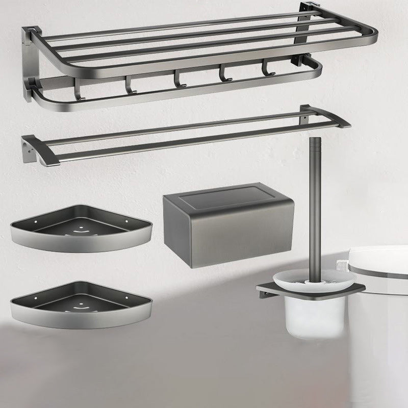 Avtoit | Contemporary Metal 6-piece Bathroom Accessory Set with Bathroom Shelf
