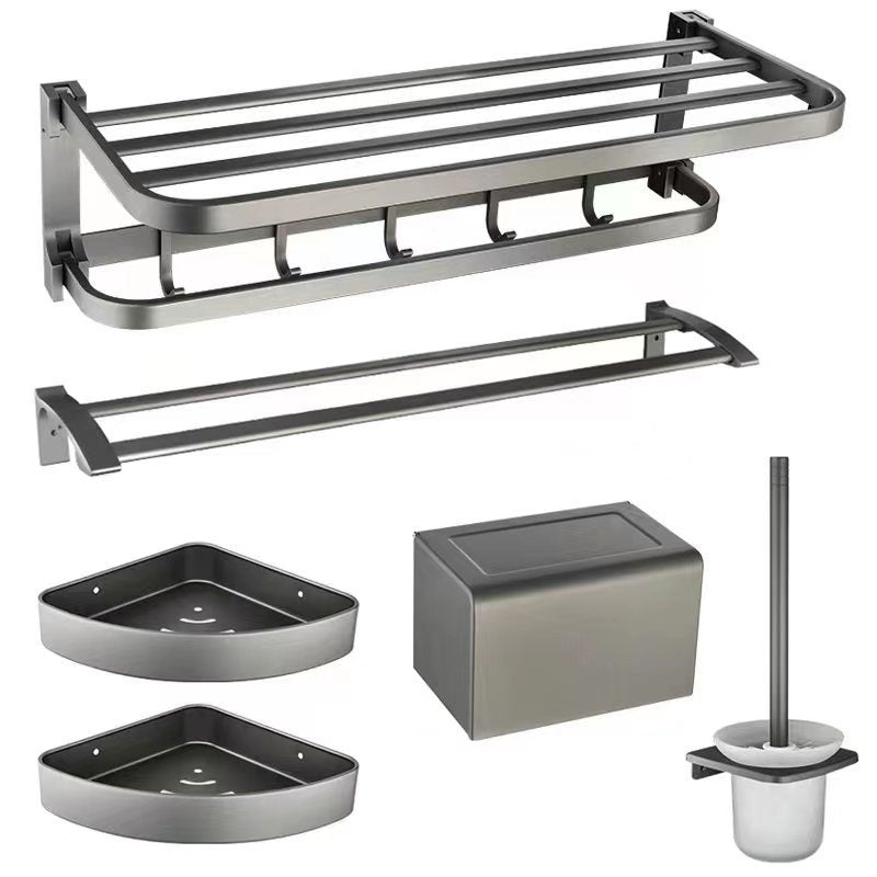 Avtoit | Contemporary Metal 6-piece Bathroom Accessory Set with Bathroom Shelf