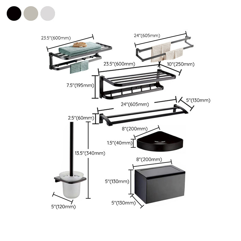 Avtoit | Contemporary Metal 6-piece Bathroom Accessory Set with Bathroom Shelf
