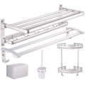 Avtoit | Modern 5-piece bathroom accessory set with triangular bath shelf