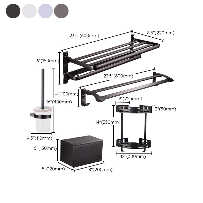 Avtoit | Modern 5-piece bathroom accessory set with triangular bath shelf