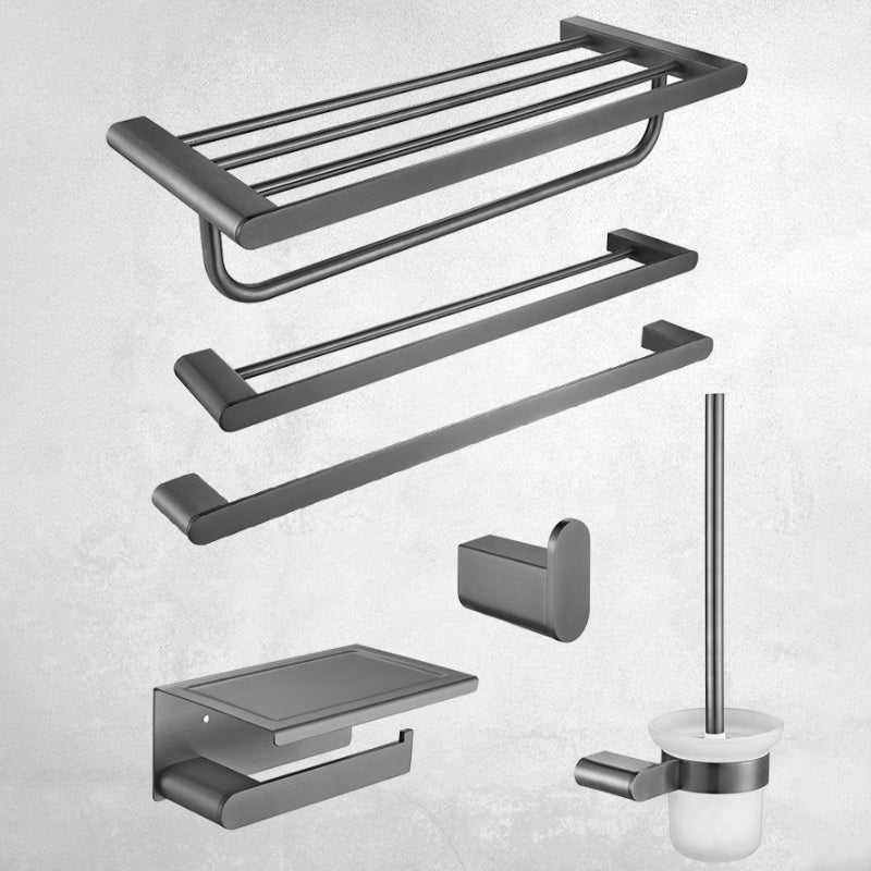 Avtoit | 5-piece modern bathroom accessory set made of stainless steel with towel bar/robe hooks/paper holder