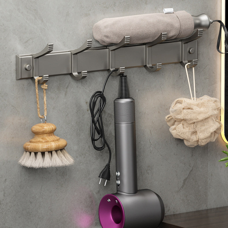 Avtoit | Modern Gray Bathroom Accessories Set Aluminum Stainless Steel Bathroom Shelf/Towel Hooks/Towel Bar