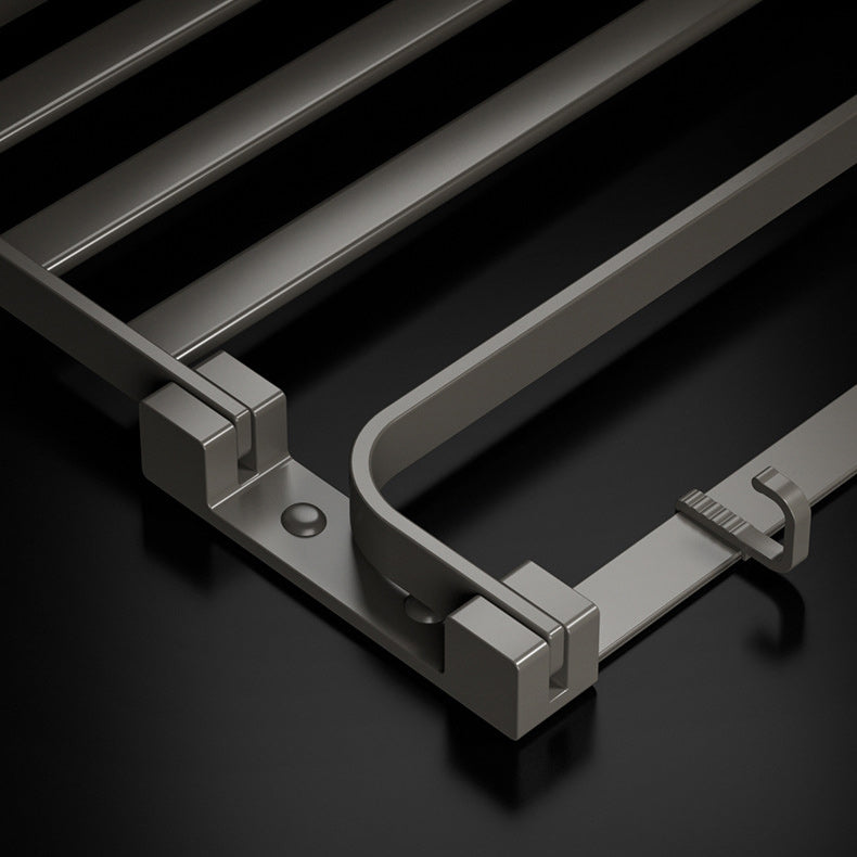 Avtoit | Modern Gray Bathroom Accessories Set Aluminum Stainless Steel Bathroom Shelf/Towel Hooks/Towel Bar