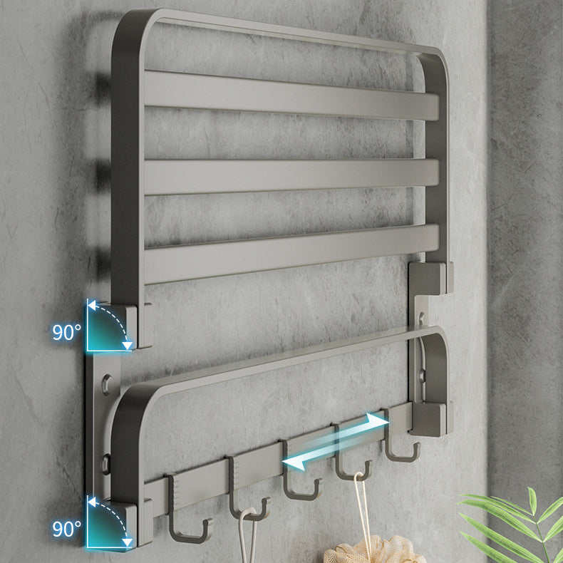 Avtoit | Modern Gray Bathroom Accessories Set Aluminum Stainless Steel Bathroom Shelf/Towel Hooks/Towel Bar