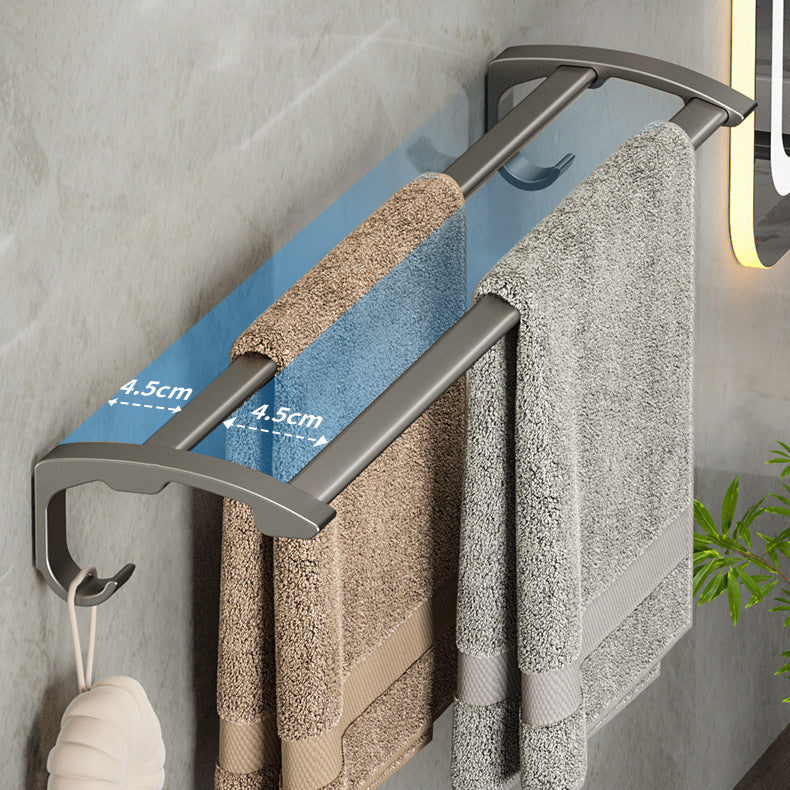 Avtoit | Modern Gray Bathroom Accessories Set Aluminum Stainless Steel Bathroom Shelf/Towel Hooks/Towel Bar