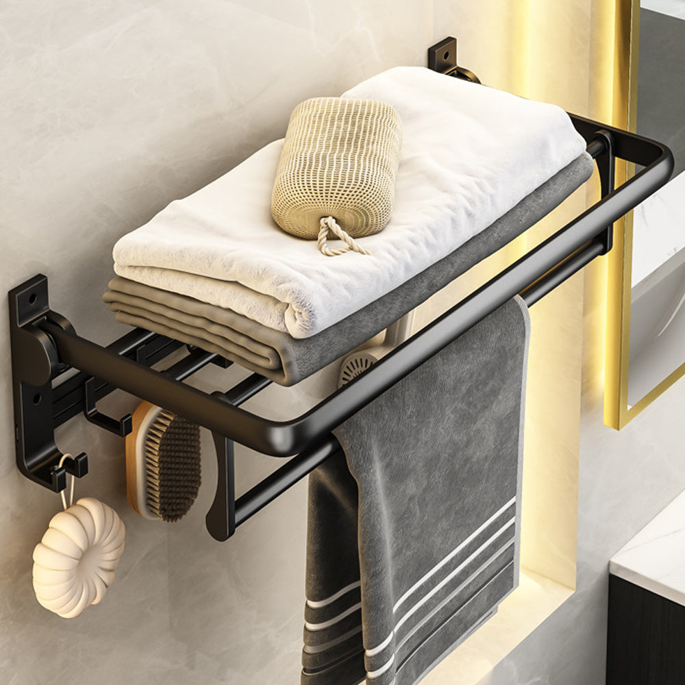 Avtoit | Contemporary Bathroom Accessory Set Matte Black Bathroom Set with Bathrobe Hooks/Towel Bar