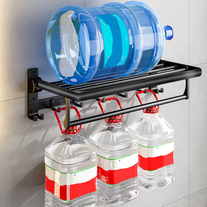 Avtoit | Contemporary Bathroom Accessory Set Matte Black Bathroom Set with Bathrobe Hooks/Towel Bar