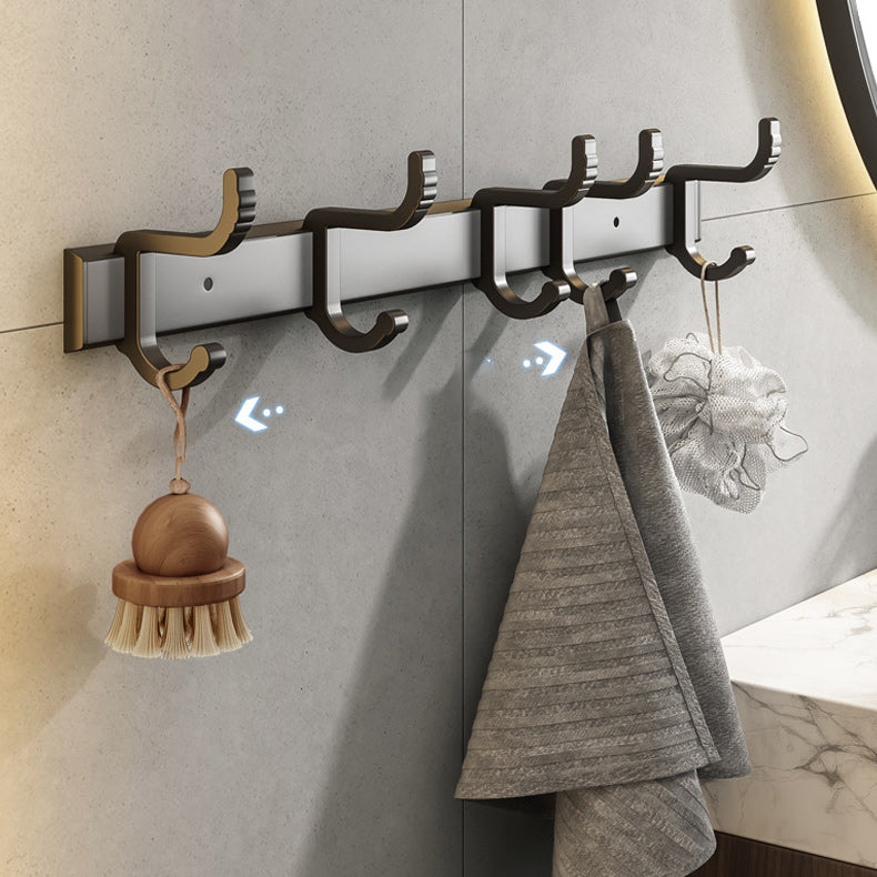 Avtoit | Contemporary Bathroom Accessory Set Matte Black Bathroom Set with Bathrobe Hooks/Towel Bar
