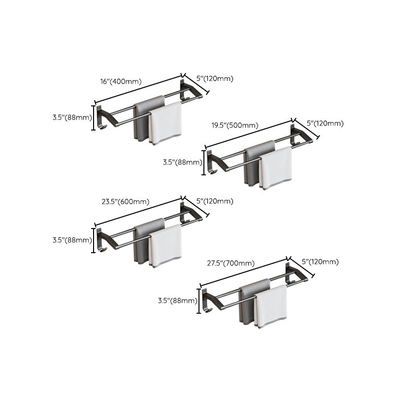 Avtoit | Contemporary Bathroom Accessory Set Matte Black Bathroom Set with Bathrobe Hooks/Towel Bar