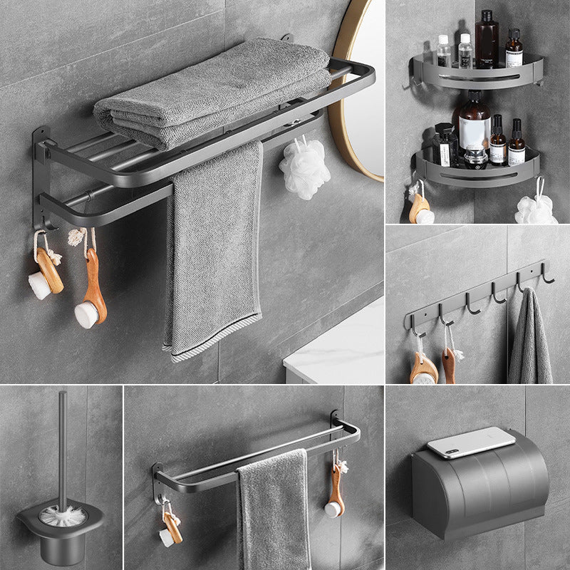 Avtoit | Modern Bathroom Hardware Set in Stainless Steel Matte Gray Bathrobe Hook/Towel Bar