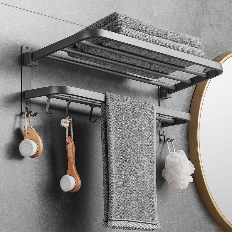 Avtoit | Modern Bathroom Hardware Set in Stainless Steel Matte Gray Bathrobe Hook/Towel Bar