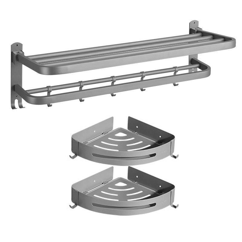 Avtoit | Modern Bathroom Hardware Set in Stainless Steel Matte Gray Bathrobe Hook/Towel Bar
