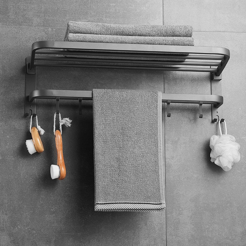 Avtoit | Modern Bathroom Hardware Set in Stainless Steel Matte Gray Bathrobe Hook/Towel Bar