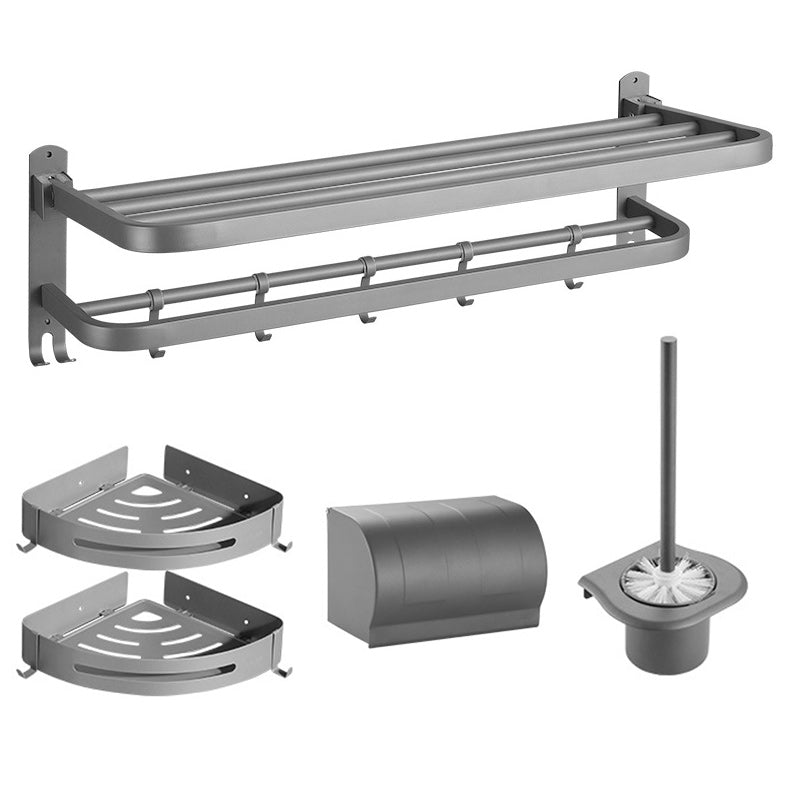 Avtoit | Modern Bathroom Hardware Set in Stainless Steel Matte Gray Bathrobe Hook/Towel Bar