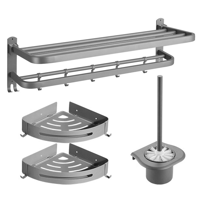 Avtoit | Modern Bathroom Hardware Set in Stainless Steel Matte Gray Bathrobe Hook/Towel Bar