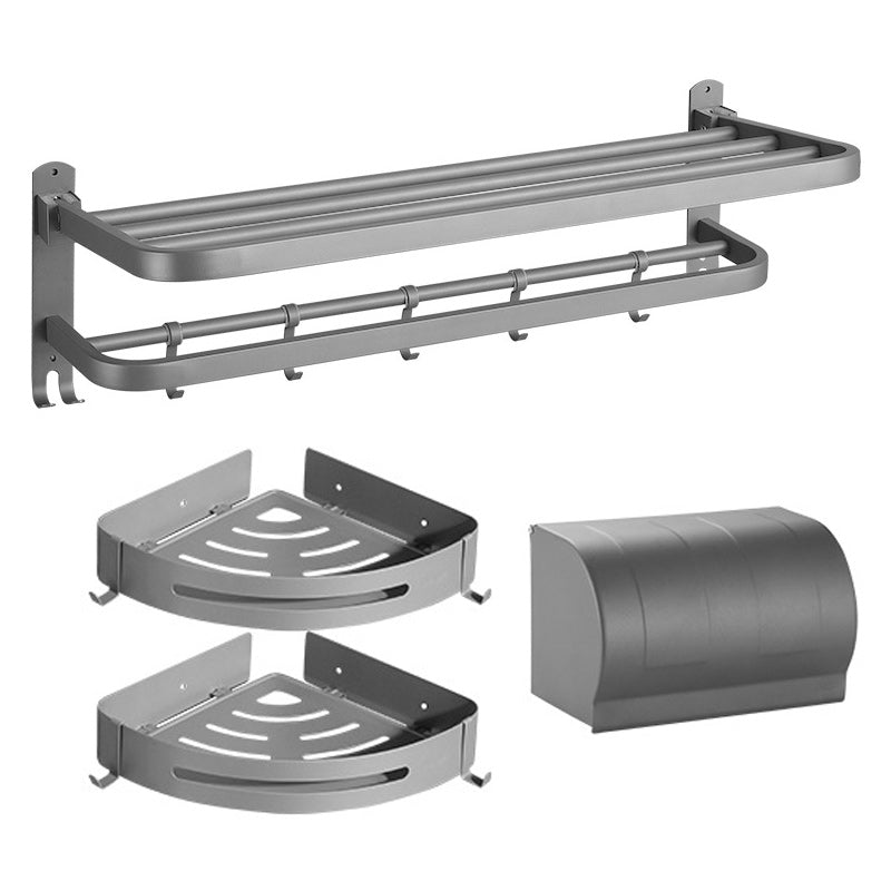 Avtoit | Modern Bathroom Hardware Set in Stainless Steel Matte Gray Bathrobe Hook/Towel Bar
