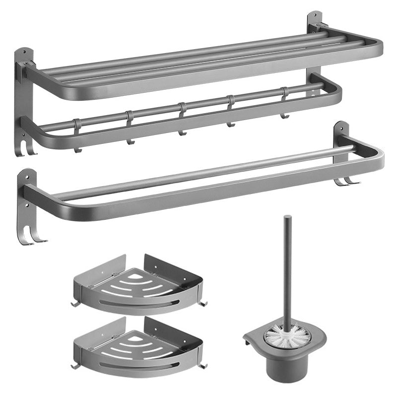 Avtoit | Modern Bathroom Hardware Set in Stainless Steel Matte Gray Bathrobe Hook/Towel Bar