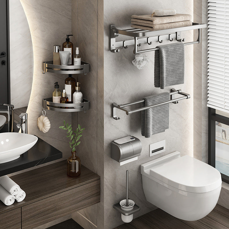 Avtoit | Contemporary Gray Bathroom Hardware Set Bathroom Shelf/Towel Bar Including Bathroom Set