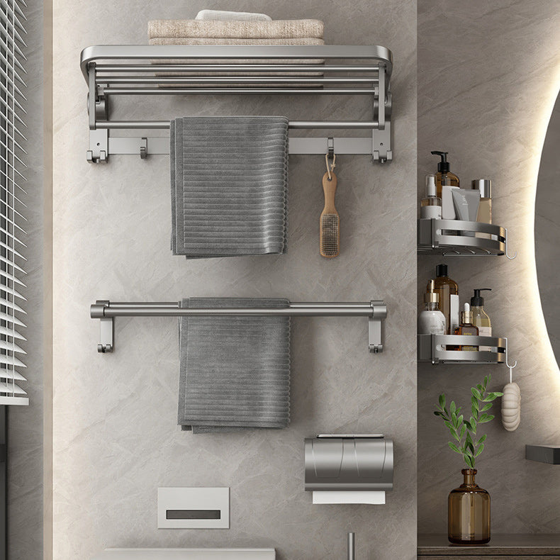 Avtoit | Contemporary Gray Bathroom Hardware Set Bathroom Shelf/Towel Bar Including Bathroom Set