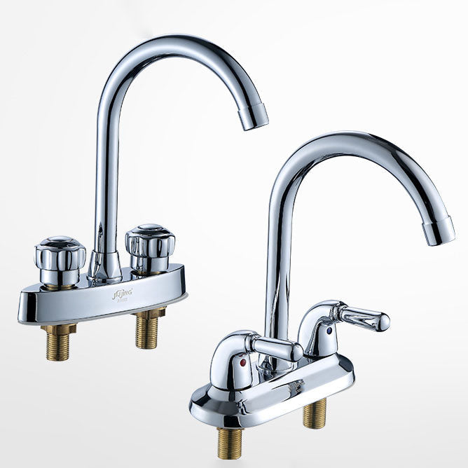 Avtoit | Three-Hole Centerset Bathroom Sink Faucet Contemporary Brass Faucet
