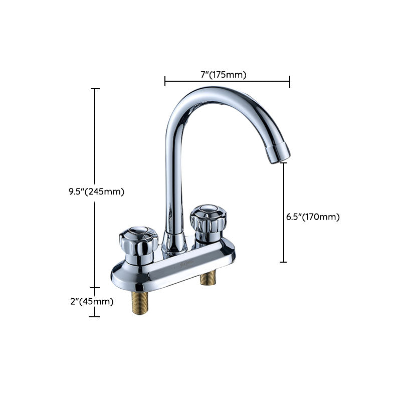 Avtoit | Three-Hole Centerset Bathroom Sink Faucet Contemporary Brass Faucet