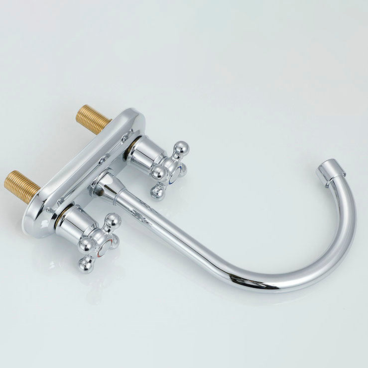 Avtoit | Knob Handle Central Mixer Contemporary Design Basin Faucet 2-Hole Faucet for the Bathroom
