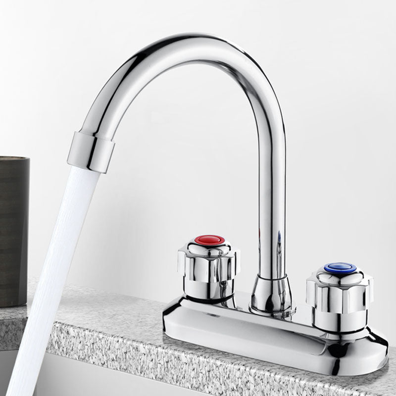 Avtoit | Modern Center Set Mixer Tap Chrome 2 Knob Handles Swivel Spout Basin Mixer Tap