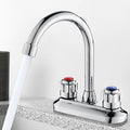 Avtoit | Modern Center Set Mixer Tap Chrome 2 Knob Handles Swivel Spout Basin Mixer Tap