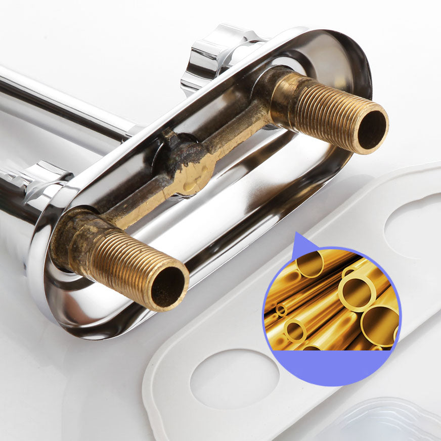Avtoit | Modern Center Set Mixer Tap Chrome 2 Knob Handles Swivel Spout Basin Mixer Tap