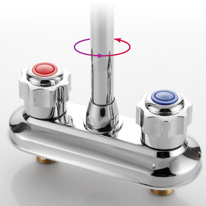 Avtoit | Modern Center Set Mixer Tap Chrome 2 Knob Handles Swivel Spout Basin Mixer Tap
