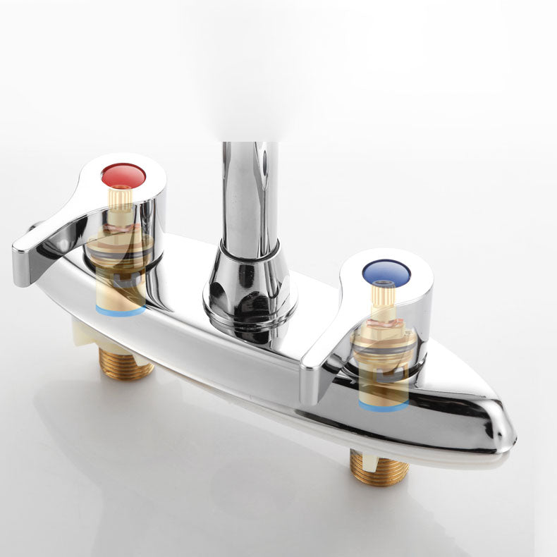 Avtoit | Modern Center Set Mixer Tap Chrome 2 Knob Handles Swivel Spout Basin Mixer Tap