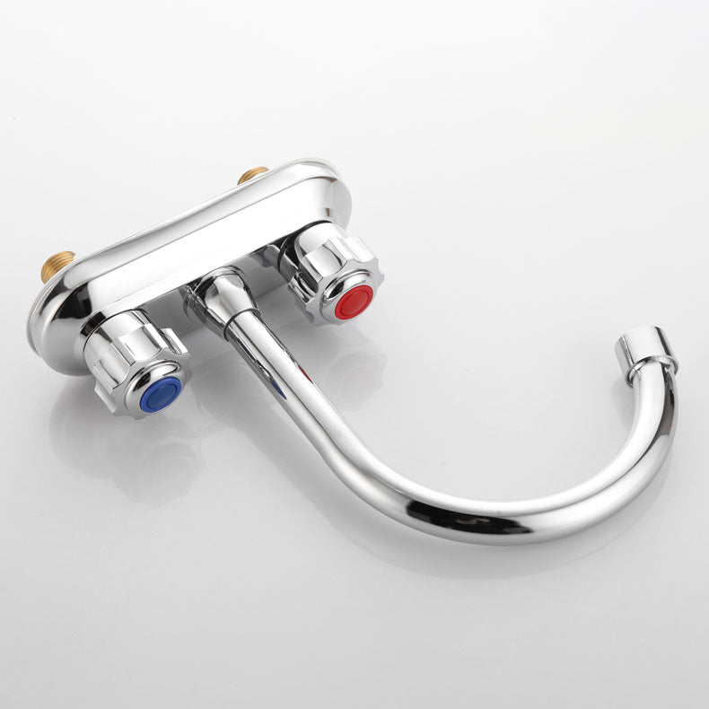 Avtoit | Modern Center Set Mixer Tap Chrome 2 Knob Handles Swivel Spout Basin Mixer Tap