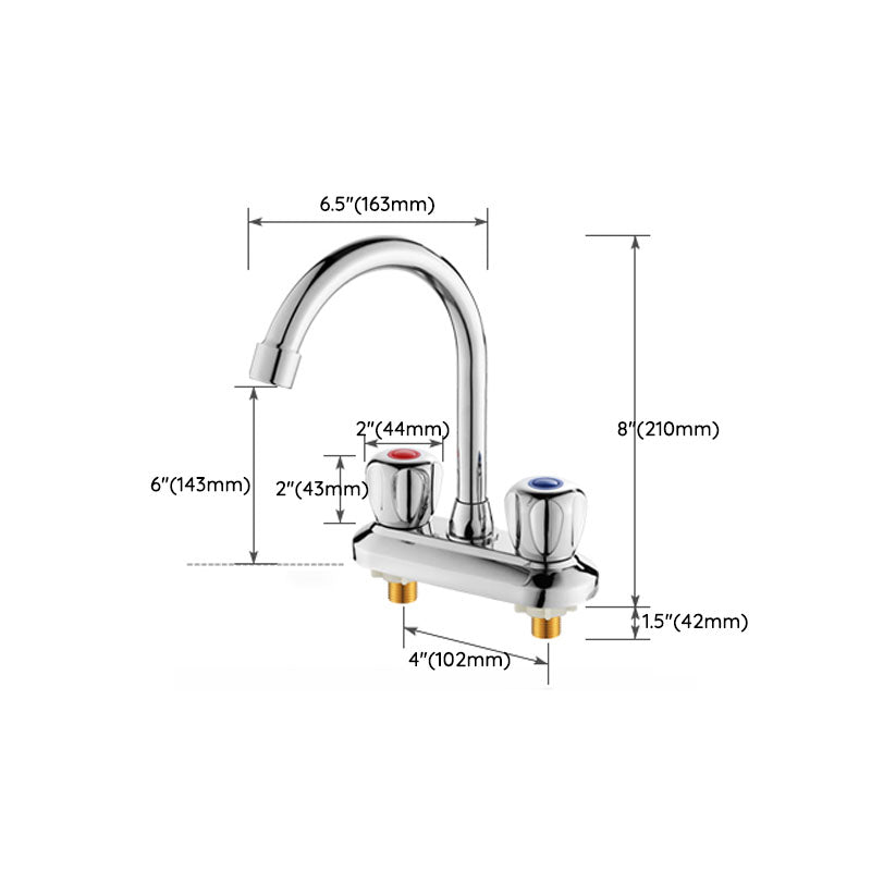Avtoit | Modern Center Set Mixer Tap Chrome 2 Knob Handles Swivel Spout Basin Mixer Tap