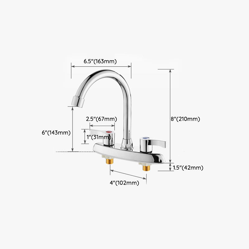 Avtoit | Modern Center Set Mixer Tap Chrome 2 Knob Handles Swivel Spout Basin Mixer Tap