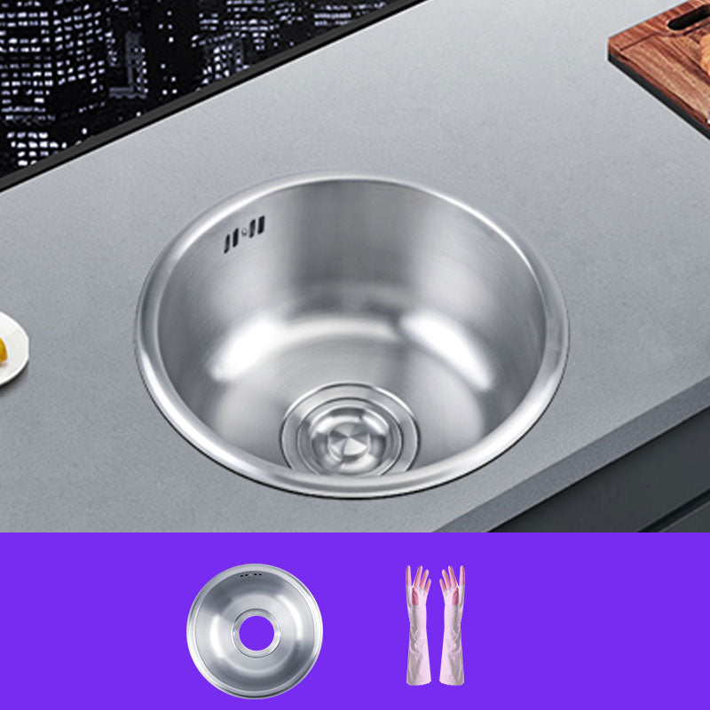 Avtoit | Round Stainless Steel Kitchen Sink with Drain Assembly Built-in Sink