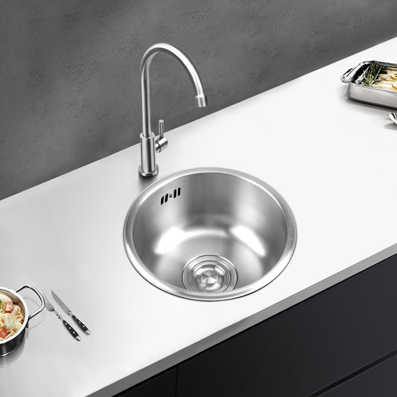 Avtoit | Round Stainless Steel Kitchen Sink with Drain Assembly Built-in Sink