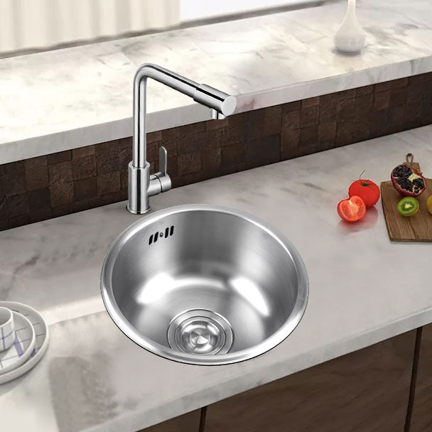 Avtoit | Round Stainless Steel Kitchen Sink with Drain Assembly Built-in Sink