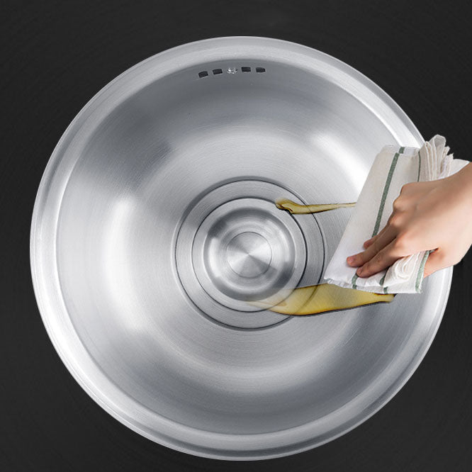 Avtoit | Round Stainless Steel Kitchen Sink with Drain Assembly Built-in Sink
