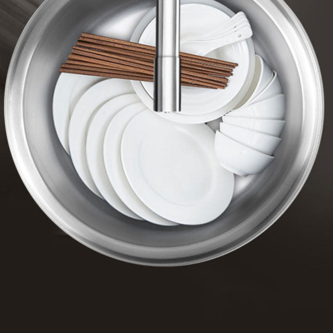 Avtoit | Round Stainless Steel Kitchen Sink with Drain Assembly Built-in Sink