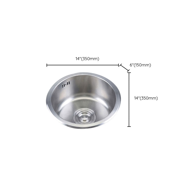 Avtoit | Round Stainless Steel Kitchen Sink with Drain Assembly Built-in Sink