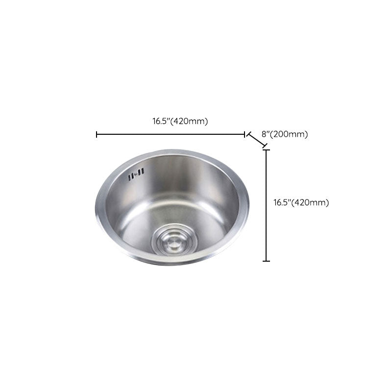 Avtoit | Round Stainless Steel Kitchen Sink with Drain Assembly Built-in Sink