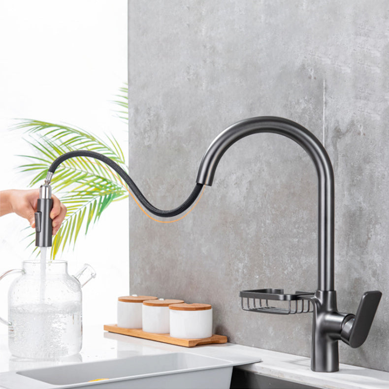 Avtoit | Goose Neck Kitchen Sink Faucet Three-Way Flow with Pull-Down Spray Head