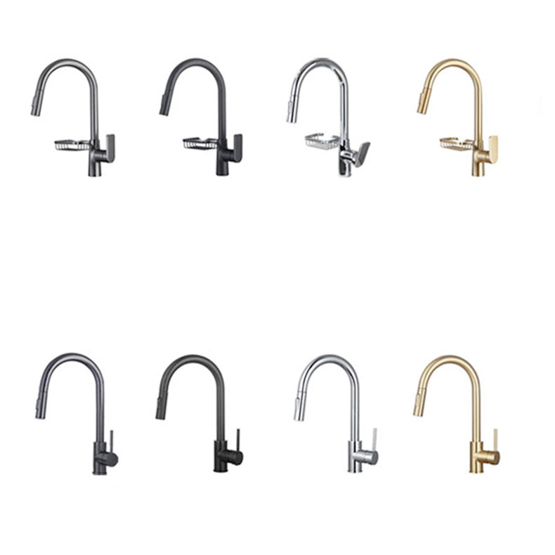 Avtoit | Goose Neck Kitchen Sink Faucet Three-Way Flow with Pull-Down Spray Head
