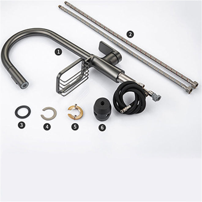 Avtoit | Goose Neck Kitchen Sink Faucet Three-Way Flow with Pull-Down Spray Head