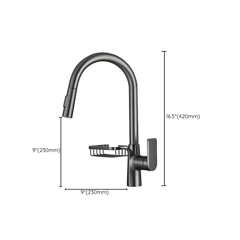 Avtoit | Goose Neck Kitchen Sink Faucet Three-Way Flow with Pull-Down Spray Head