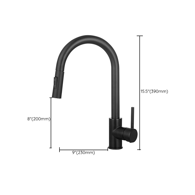 Avtoit | Goose Neck Kitchen Sink Faucet Three-Way Flow with Pull-Down Spray Head