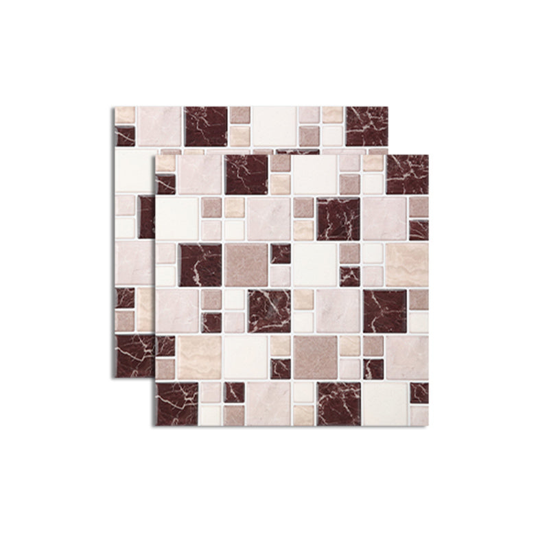 Avtoit | Pattern Matte Color Stone Peel and Stick Mosaic Tile Peel and Stick Tile Set of 2