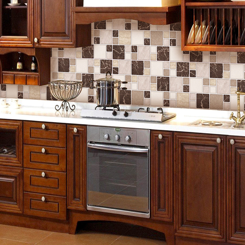 Avtoit | Pattern Matte Color Stone Peel and Stick Mosaic Tile Peel and Stick Tile Set of 2