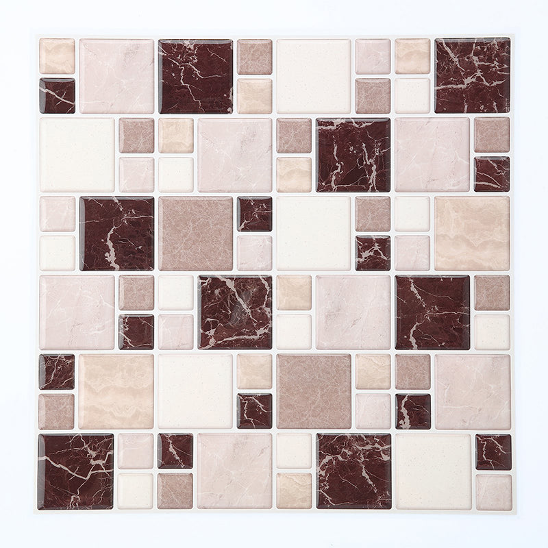 Avtoit | Pattern Matte Color Stone Peel and Stick Mosaic Tile Peel and Stick Tile Set of 2